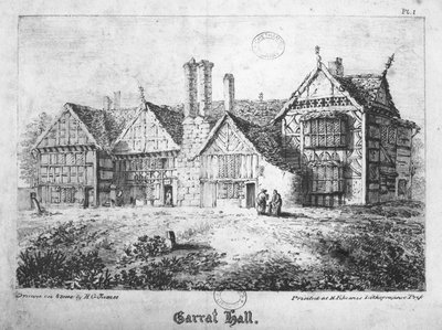 Garrat Hall, Manchester, grabado por H.G. James, finales del siglo XVIII de English School
