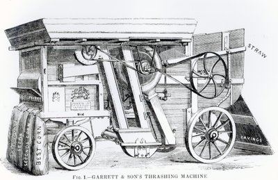 Máquina Combinada de Trilla y Limpieza Patentada de Garrett and Sons de English School