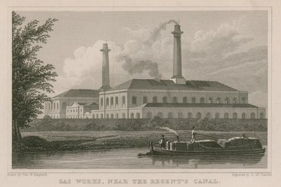 Trabajos de Gas cerca del Canal de los Regentes, Londres de English School