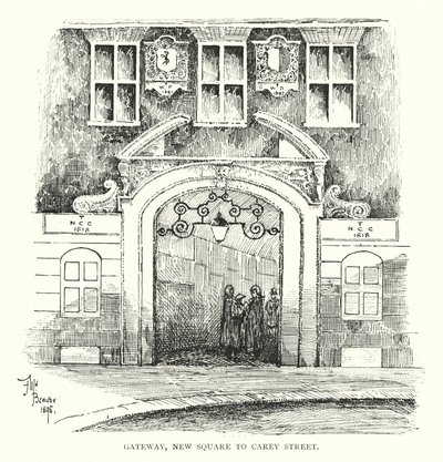 Puerta, New Square a Carey Street de English School