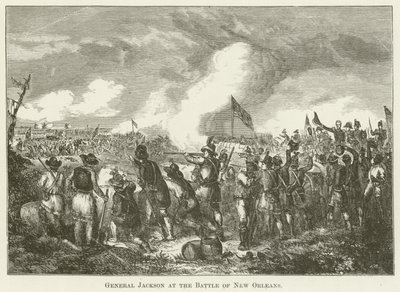 General Jackson en la batalla de Nueva Orleans de English School
