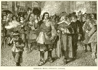 El General Monk entrando en Londres de English School