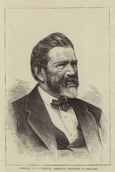 General R C Schenck, Ministro estadounidense en Inglaterra (grabado) de English School