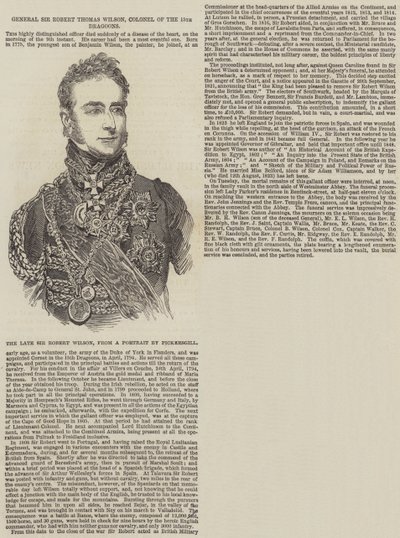 General Sir Robert Thomas Wilson, Coronel de los 15 Dragones de English School