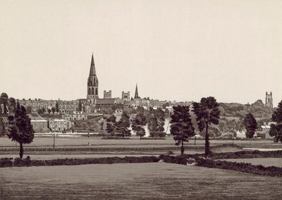 Vista general de Exeter (litografía) de English School