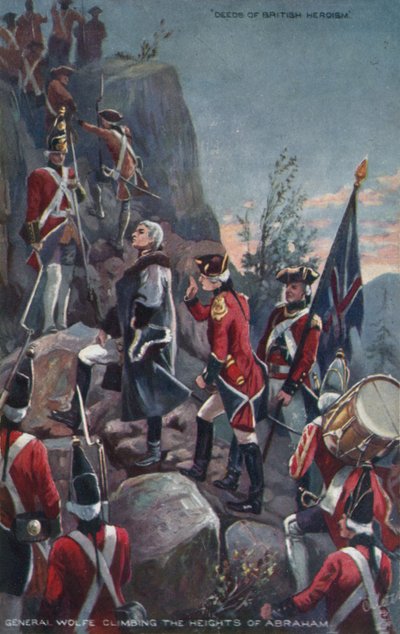 El general Wolfe escalando las Alturas de Abraham, Quebec, 1759 de English School