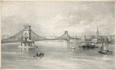 Vista general del Puente Colgante de Hungerford y Lambeth de English School