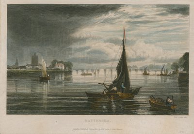 Vista general de barcos en el río Támesis en Battersea de English School