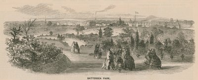 Vista general de personas caminando en Battersea Park de English School