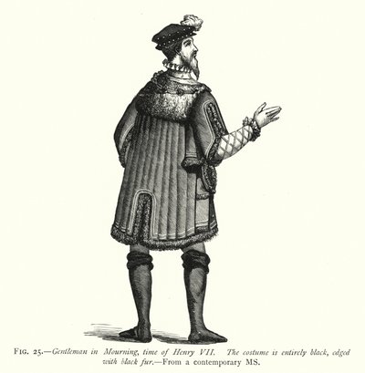 Caballero de luto, época de Enrique VII de English School