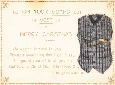 Chaleco de caballero, tarjeta de Navidad de English School