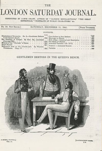 Caballeros deudores en el Banco de la Reina de English School