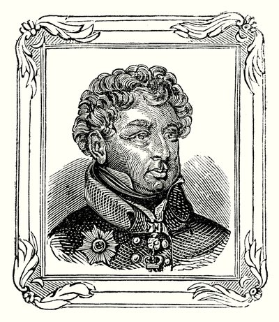 Jorge Augusto Federico IV, hijo de Jorge III nació el 12 de agosto de 1762; proclamado el 31 de enero de 1820; y coronado el 19 de julio de 1821 (grabado) de English School