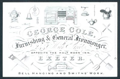 George Cole, ferretero y proveedor general, tarjeta comercial de English School