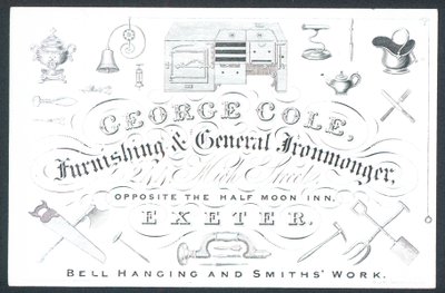 George Cole, ferretero y proveedor general, tarjeta comercial de English School