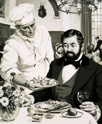 George Crum, inventor de la patata frita, presenta su creación de English School