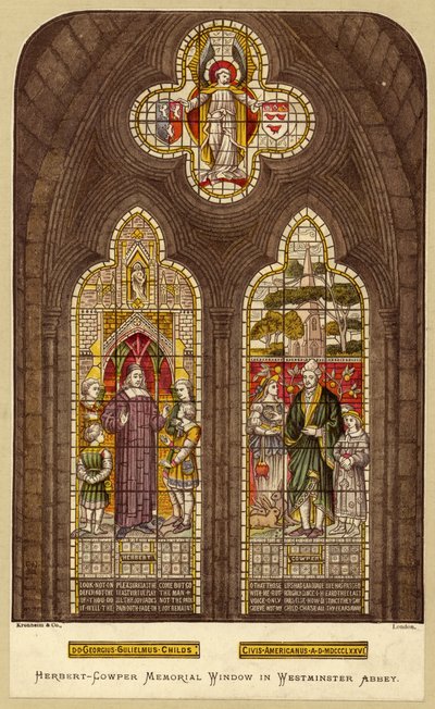 Ventana de George Herbert y William Cowper, Abadía de Westminster, Londres de English School