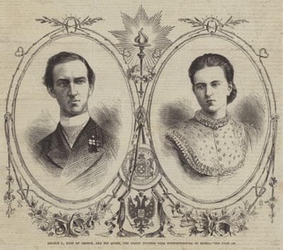 Jorge I, Rey de Grecia, y su Reina, la Gran Duquesa Olga Constantinovna de Rusia de English School
