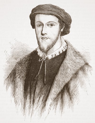 George Wishart, de una impresión en posesión de David Laing, ilustración de La Historia del Protestantismo de James Aitken Wylie, pub. 1878 de English School