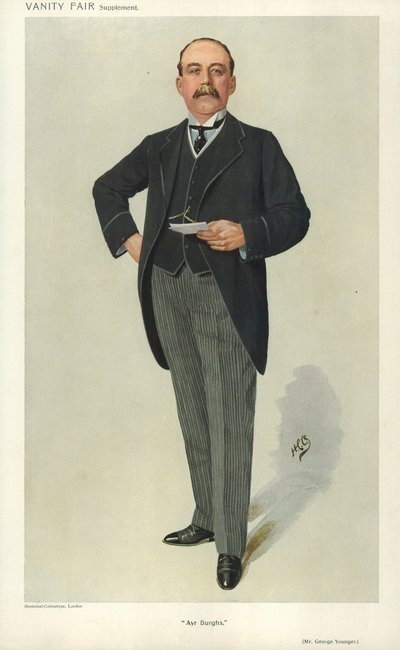 George Younger, Ayr Burghs, 6 de enero de 1910, caricatura de Vanity Fair de English School
