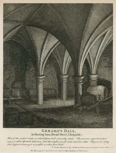 Salón de Gerard en Basing Lane, Bread Street, Cheapside de English School