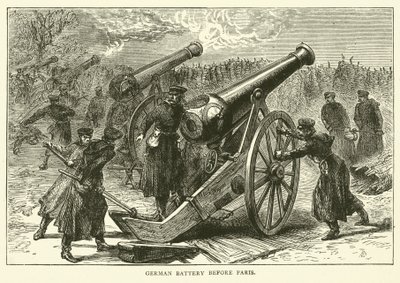 Batería alemana ante París, enero 1871 de English School
