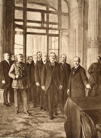 Políticos alemanes en el Palacio de Versalles, 1919 de English School