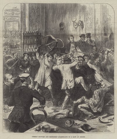 Soldados Alemanes y Franceses peleando en un Café en Reims de English School