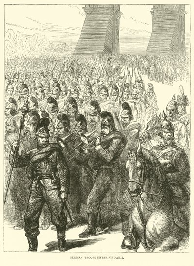 Tropas alemanas entrando en París, marzo 1871 de English School