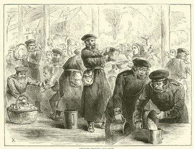 Alemanes repartiendo comida, enero 1871 de English School