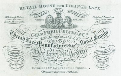 Geroge Fred Urling & Co, fabricante de encajes de hilo de English School