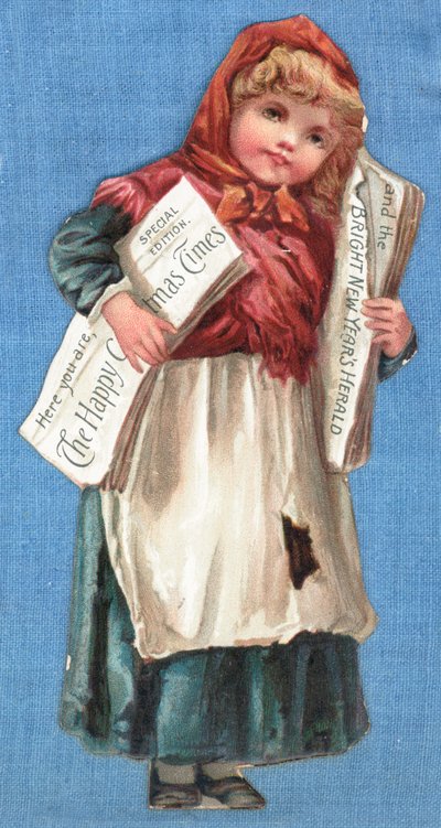 Niña repartiendo periódicos de English School