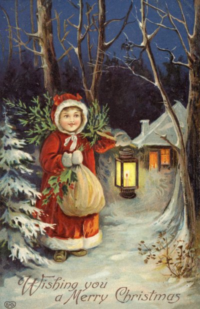Niña con traje de Papá Noel de English School