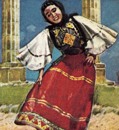 Niña con traje nacional de Grecia de English School