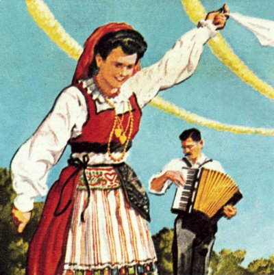 Niña con el traje nacional de Portugal de English School