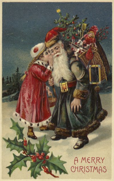 Niña hablando con Papá Noel de English School