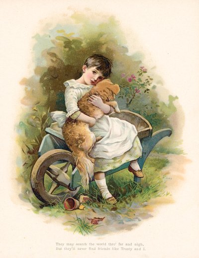 Niña con su perro de English School