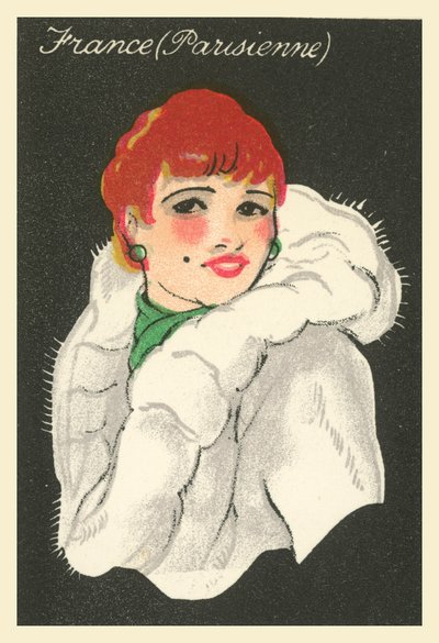 Chicas de muchas tierras: France, Parisienne (litografía en color) de English School