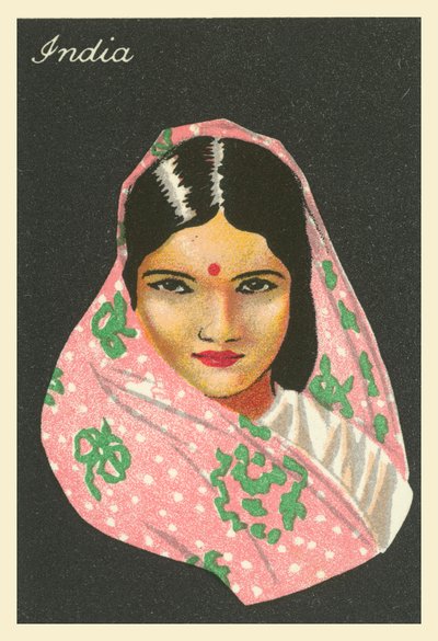 Chicas de muchas tierras: India (litografía en color) de English School