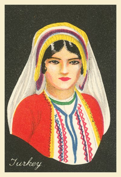 Chicas de muchas tierras: Turquía (litografía en color) de English School