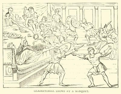Espectáculos de gladiadores en un banquete de English School