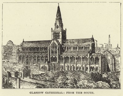 Catedral de Glasgow, desde el sur de English School