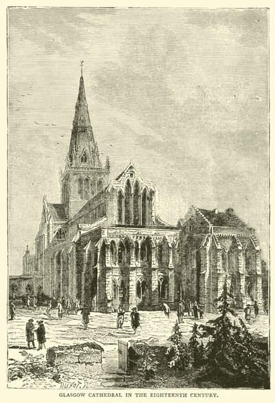 Catedral de Glasgow en el siglo XVIII de English School