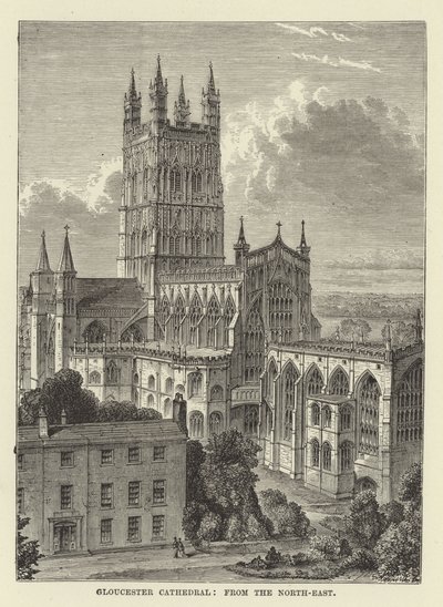 Catedral de Gloucester, desde el noreste de English School