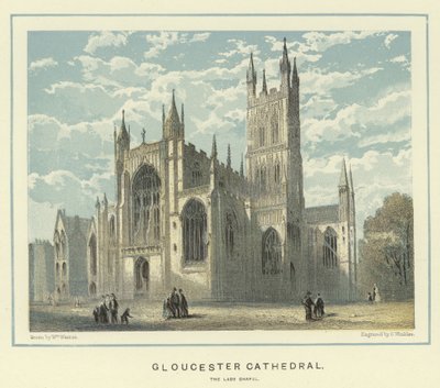 Catedral de Gloucester, Capilla de la Dama (litografía en color) de English School