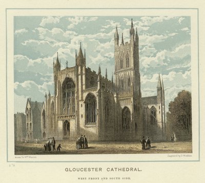 Catedral de Gloucester, fachada oeste y lado sur de English School
