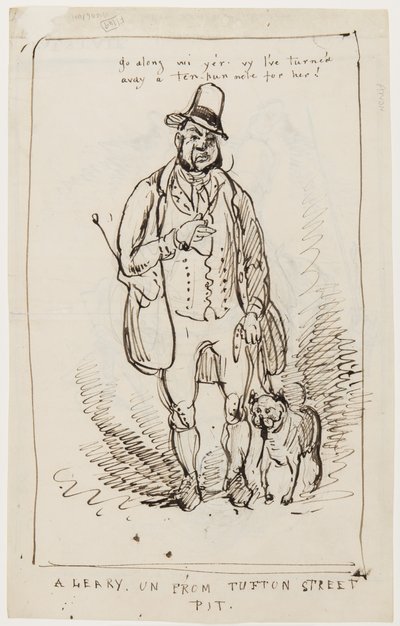 ¡Vete ya, he rechazado un billete de diez libras por ella! Un astuto de Tufton Street Pit, c.1825 de English School