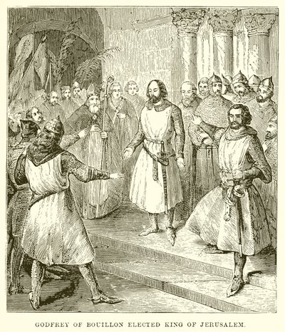 Godofredo de Bouillón elegido rey de Jerusalén de English School