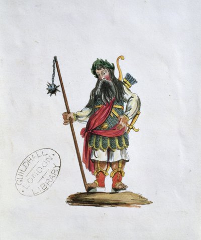Gog, ilustración de una de las estatuas de los gigantes legendarios del Guildhall de English School