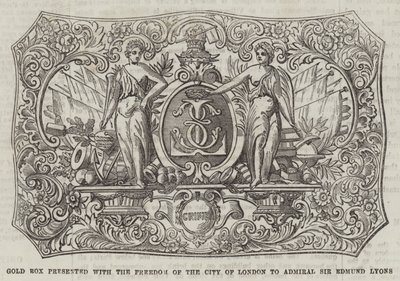 Caja de oro presentada con la libertad de la Ciudad de Londres al Almirante Sir Edmund Lyons de English School